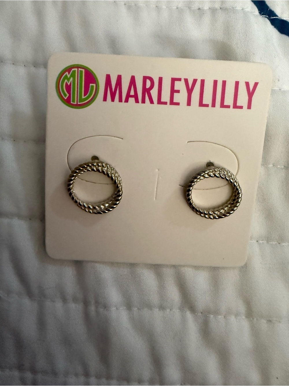 Silver Twisted Circle Stud Earrings